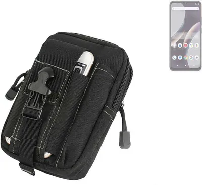 Produktbild von K-S-Trade Gürtel Tasche kompatibel mit BLU C9 Gürteltasche Holster Schutz Hülle Handy Hülle Smartphone outdoor Handy-Hülle schwarz Zusatzfächer