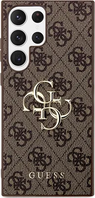Produktbild von Guess 4G Grosses Metall Logo Etui Für Samsung Galaxy S24 Ultra - Braun