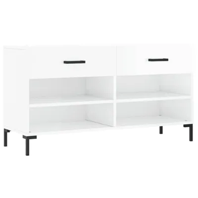 Produktbild von Schuhbank Hochglanz-Weiß 102x35x55 cm Holzwerkstoff