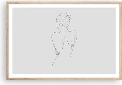 Produktbild von Gerahmtes Poster - Rahmen in heller Eiche - Körper Frau Zeichnung - 91,5x61 cm - Wand Bild - Wanddeko - Wandbilder - Kunstposter - Wandposter - Bilderrahmen - Bilder - Kunstdruck - P2NAA91x61-4651