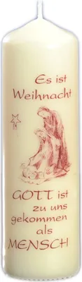 Produktbild von Weihnachtskerze mit Krippenmotiv Elfenbein 170 x Ø 50 mm, 1 Stück
