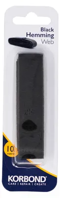 Bügelbare Saumband, Schmelzkleber, Schwarz, 10m x 20mm