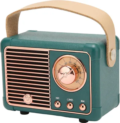 Obrázek produktu pro Retro Bluetooth reproduktor HiFi stereo rychlý přenos nízká spotřeba energie přenosný vintage reproduktor pro domácnost venkovní zelený