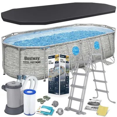 Produktbild von Rahmen-Gartenpool 549 x 274 x 122 cm 12 in 1 Bestway 56716N