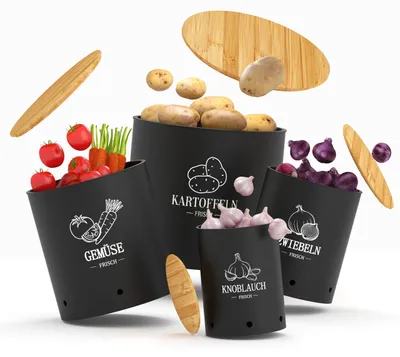 Productafbeelding van Set van 4 Aardappelopbergdozen voor Voedselbewaring
