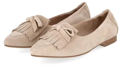 Image de Ballerines Kaerlek Damen, modèle JEANINE 05, couleur beige, en cuir suédé, taille 42