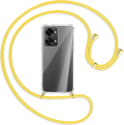 Produktbild von Handykette Backcover-Schutzhülle mit Band (Metall goldfarben) für OnePlus Nord 2T (CPH2399, 6.43'') - gelb