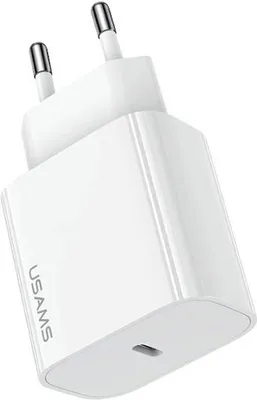 Produktbild von Usams Lad. 1Xusb-C T65 Pd20W (Nur Kopf) Pd Schnellladung Weiss/Weiss Cc226Tc01 (Us-Cc226)