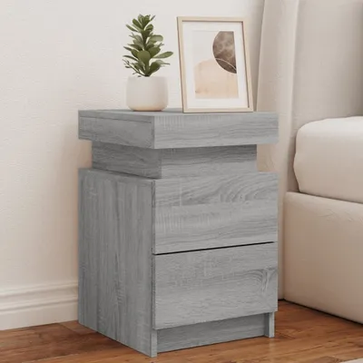 Obrázok produktu pre vidaXL Nočný stolík s LED osvetlením Grey Sonoma 35x39x55 cm