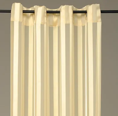 Produktbild von Gardine mit Ösen (Streifen, halbtransparent), Größe: 140x245cm, Farbe: Beige