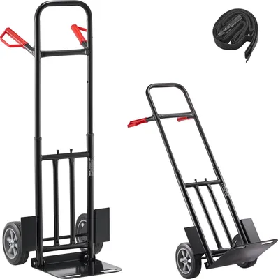 Immagine prodotto di Carrello porta sacchi VEVOR, capacità di carico 272 kg, carrello da trasporto 480x460x1200 mm, carrello portatile con cinghia di fissaggio, carrello da trasporto, carrello impilabile, carrello da trasporto per casa, ufficio, magazzino, supermercato
