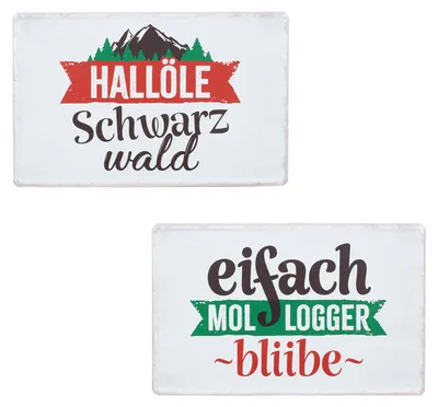 Produktbild von Gilde Schild, rechteckig, "Schwarzwald", Spruch, Metall, grün, rot, schwarz, weiß, B. 30 cm, H. 19 cm 53725 4063387537251 2 Stück (2-fach sortiert)
