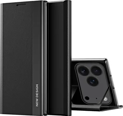 Obrázek produktu pro Pouzdro pro iPhone 17 Pro MagnetickéPolyuretanKožené Pouzdro s Funkcí Stojánku černé