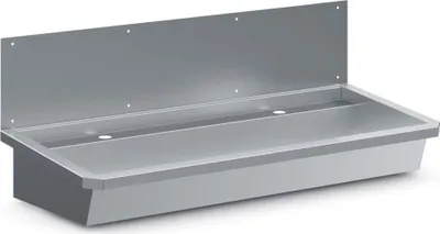 Produktbild von Edelstahl Waschbecken 1 Ablasshahn 1200Mm  Ablaufstopfen Und Schutzwand Inklusive