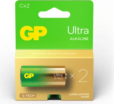 Produktbild von GP Ultra Alkaline Batterie C Baby Longlife, LR14, 1,5Volt (2 Stück, mit neuer G-Tech Technologie)