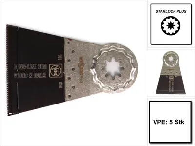 Produktbild von FEIN E-Cut Long-Life-Sägeblatt, Länge 50 mm, Breite 65 mm, VE 5 St, Aufnahme SLP
