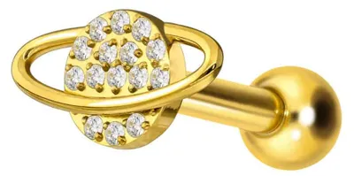 Produktbild von Ohrpiercing Titan Ohrpiercing mit Innengewinde KRISTALLPLANET Gold Stablänge: 6mm