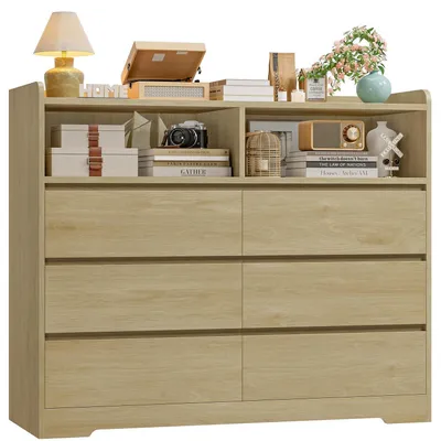Image de Commode à 6 tiroirs, largeur 120 cm.
Buffet en chêne, dimensions 120 x 40 x 100 cm