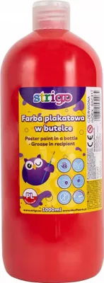 Produktbild von Plakatfarbe in einer Flasche 1000ml rot STRIGO