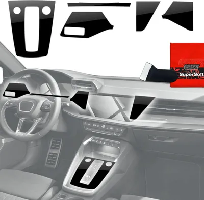 Image de Films de protection 5 en 1 Grizz Protector pour console centrale et tableau de bord - Audi RS3 8Y (2020-2024) Noir brillant