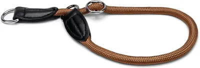 Productafbeelding van Hondenhalsband, nylon, stevig, 45 cm, bruin, geschikt voor retrievers en trainingsdoeleinden