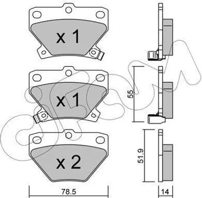 Produktbild von CIFAM Bremsbeläge Satz Hinten Bremsklötze für TOYOTA Yaris Schrägheck (P1) 822-424-0