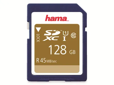 Zdjęcie produktu dla Hama 128Gb SDXC, 128 GB, SDXC, Klasa 10, 45 MB/s, Czarny