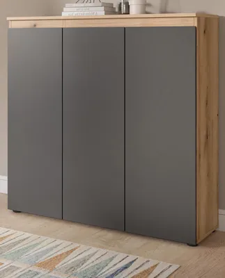 Produktbild von Kommode "Assino" in grau und Evoke Eiche 105 x 111 cm