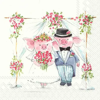 Produktbild von PIGGY WEDDING Lunch-Servietten L 857800