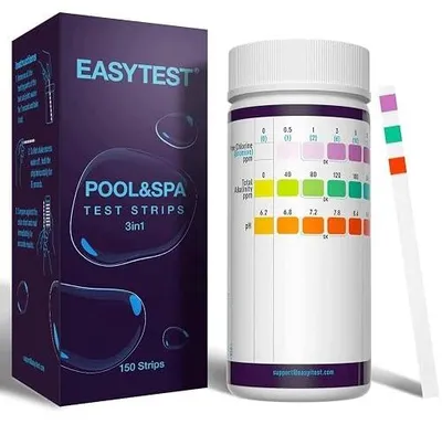 Zdjęcie produktu dla Paski testowe do basenu spa wanny hydromasażu ph chlor zasadowość 150 szt