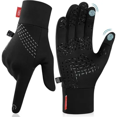 Produktbild von Winterhandschuhe Herren Damen Touchscreen Winddicht Rutschfest Schwarz Größe M
