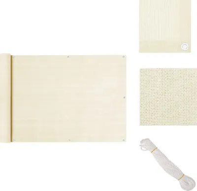 Obrázek produktu pro vidaXL Balkonová zástěna krémová 75x500 cm HDPE - Slunečníky a sluneční clony