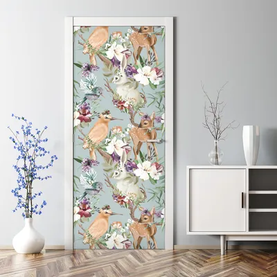 Produktbild von Dekorative Aufkleber selbstklebend Klebefolie Türaufkleber Türposter Blumige Abstraktion 70 x 200 cm
