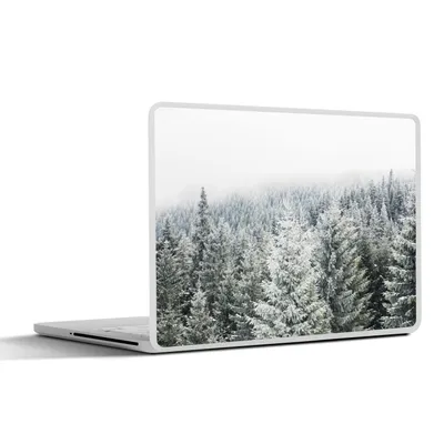 Produktbild von MuchoWow® Laptop Aufkleber Sticker Cover Wald - Schnee - Winter - Jahreszeiten - Tannenbaum 36.5x27.5 cm - Laptop-Sticker