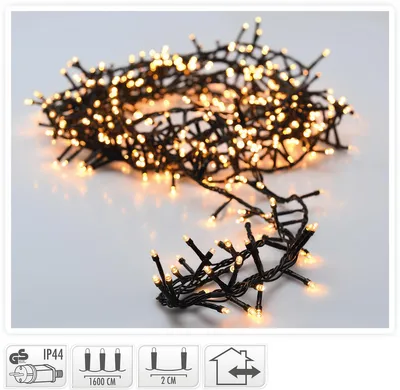Produktbild von MicroCluster Weihnachtsbeleuchtung 800 LED 16 Meter warmweiß IP44 außen