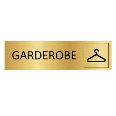 Produktbild von CombiCraft Aluminium Türschild Gold Garderobe 165x45mm mit 3M-Tape