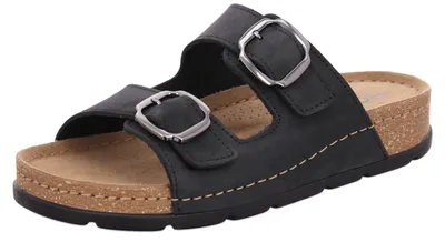 Produktbild von Rohde Damen Pantolette Leder Zweischnaller mit Memory-Fußbett D.Soave 5420, Größe:40 EU, Farbe:Schwarz