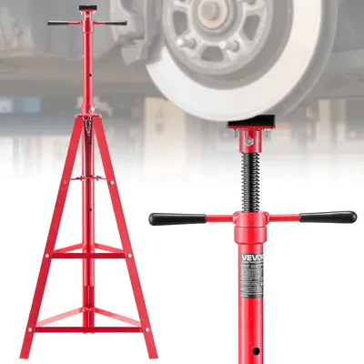 Image de VEVOR Support de levage sous châssis 2 t, réglable en hauteur (120-215 cm / 4 niveaux) Support de levage en acier au carbone, trépied pour soutenir les composants du véhicule Réparation automobile