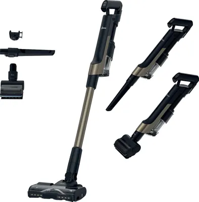 Productafbeelding van Hoover HF210PP 011, Steelstofzuiger 2-in-1, zonder zak, zwart, goud, 1 liter, rechthoekig, voor droog gebruik