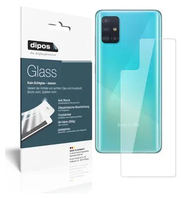 Zdjęcie produktu dla 2x folia ochronna na tylną obudowę Samsung Galaxy A51 - folia antywstrząsowa 9H z tworzywa sztucznego Dipos Glass