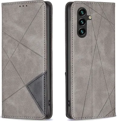 Produktbild von Mobigear Rhombus Slim  Samsung Galaxy A56 Hülle Klapphülle - Grau