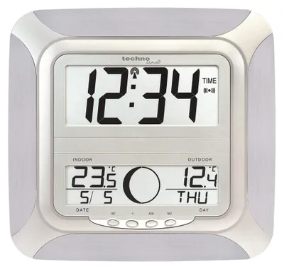 Funk-Wanduhr, alu-silber, 25,5 x 3,1 x 24,3 cm