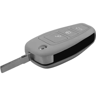 Produktbild von PhoneNatic Silikon Schlüssel Hülle kompatibel mit der Ford Focus (2012) 3-Tasten Fernbedienung in grau Klappschlüssel 3-Key