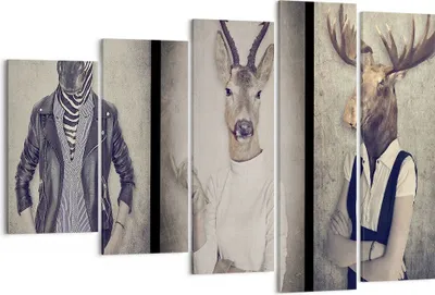 Produktbild von Bild auf Leinwand - Leinwandbild - Tier Abstraktion - 150x100cm - Wand Bild - Wanddeko - Leinwanddruck - Bilder - Kunstdruck - Wanddekoration - Leinwand bilder - Wandkunst - EG150x100-3870