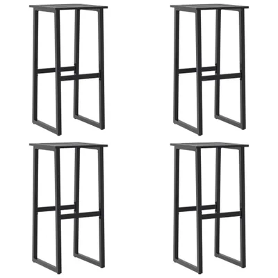 Produktbild von vidaXL Barhocker 4 Stk. Schwarz 38x38x80 cm Pulverbeschichteter Stahl