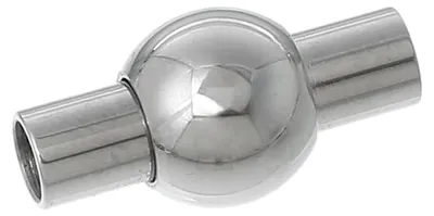 10 Edelstahl Magnetschließen / Magnet-Verschlüsse, Kugel, 20x5mm