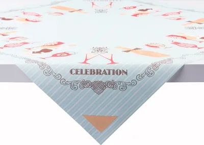 Produktbild von Sovie HOME Tischdecke Celebration in Mint-Orange aus Linclass® Airlaid 80 x 80 cm, 1 Stück