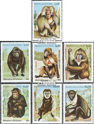 Produktbild von Briefmarken Guinea-Bissau 1983 Mi 658-664 (kompl.Ausg.) postfrisch Affen