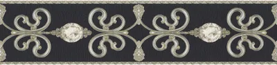 Produktbild von A.S. Création Bordüre Only Borders barock silber schwarz 5,00 m x 0,15 m