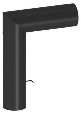 Produktbild von Jeremias Winkelofenrohr + Tür, Drosselklappe | Schwarz | Ø150 mm